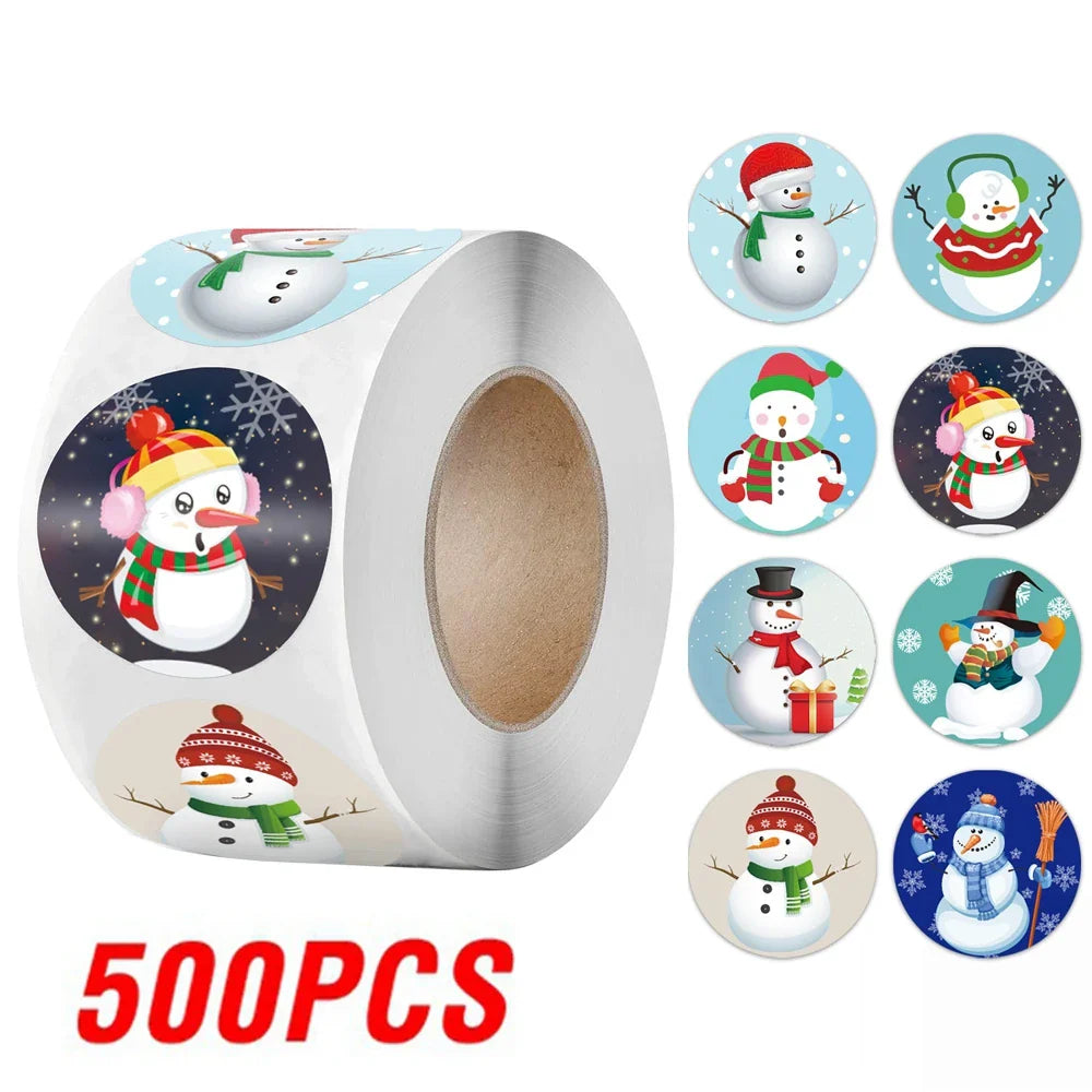 100-500Pcs New 1 Inch Christmas Theme Seal Labels Stickers For DIY Gift Baking Package Envelope Stationery Decoration (ONLINE ORDER ONLY)