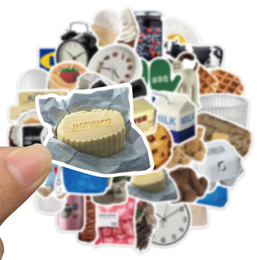 10/25/50pcs Ins Style Cute Stickers Cartoon Milk Food Decals DIY Fridge Phone Suitcase Laptop Notebook Car Wall Sticker Kids Toy (ONLINE ORDER ONLY)
