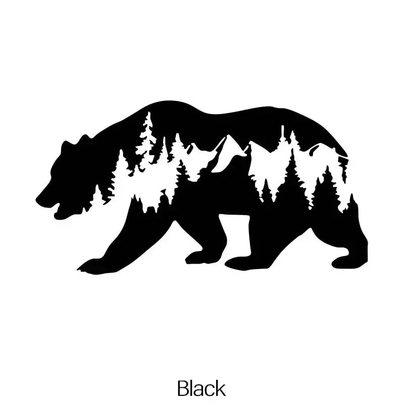 Creative Bear & woods Stickers，White and Black，For Cars, Trucks, Walls, Motorcycles & laptops (ONLINE ORDER ONLY)