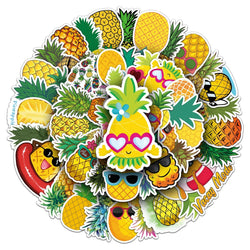 50Pcs Pineapple Cartoon Waterproof Vinyl Stickers for Skateboard Snowboard (ONLINE ORDER ONLY)