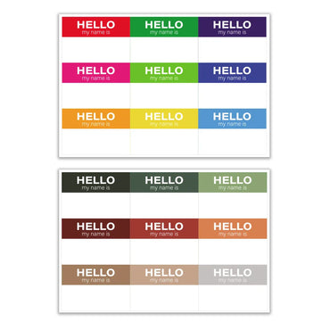 100Pcs Name Tag Stickers Identification Badges Peel and Stickers"Hello My Name is" Name Tags Stickers Colorful Name Color Label (ONLINE ORDER ONLY)