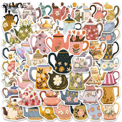 Cartoon Flower Tea Pot Stickers Pack - Kawaii DIY Luggage Laptop Decals (ONLINE ORDER ONLY)