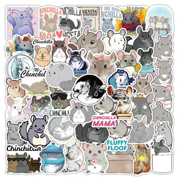 10/30/53PCS Chinchilla Cartoon Stickers Mouse Graffiti Sticker Animal Decoration Laptop Phone Guitar Car Bike Skateboard Decals (ONLINE ORDER ONLY)