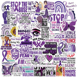 Preventing Domestic Violence Graffiti Stickers Waterproof Skateboard Laptop Car 10/30/50pcs (ONLINE ORDER ONLY)