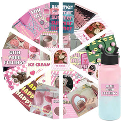 30Pcs Pink Holiday Stickers Aesthetic Art PVC Decals Scrapbooking Label Diary Stationery Computer Refrigerator (ONLINE ORDER ONLY)