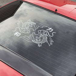 Koi Fish for Car Sticker External Accessories Decoration Windshield Outdoor Sticker Strength and Harmony Waterproof Vinyl Decals (ONLINE ORDER ONLY)