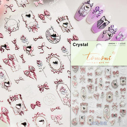 Embroidery Yunjin Brocade Tassels Bowknot Butterfly Flower Rose Camellia Adhesive Nail Art Stickers Rhinestone Manicure Decals (Online Order Only)