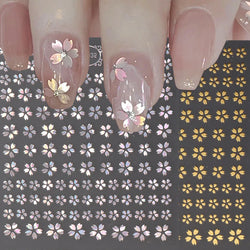 Laser Sakura Flower 3D Nail Sticker Holographic Foils Decals Snake Star Heart Adhesive Sliders Cherry Blossom Manicure (ONLINE ORDER ONLY)