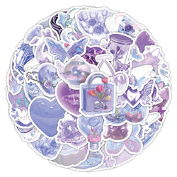 Purple Aesthetic Stickers: 10/30/60PCS for Skateboard, Phone, Motorcycle, Suitcase, Fridge, Graffiti (ONLINE ORDER ONLY)