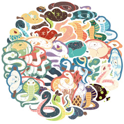 Cartoon Snake Graffiti Stickers for Laptop, Car, Snowboard, Luggage, Fridge - 10/30/50pcs Vinyl Set (ONLINE ORDER ONLY)