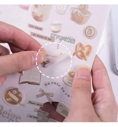 2pcs Japanese Cute Bear Strawberry Flower Landscaping Stickers Scrapbooking Junk Journal Planner Collage Material Stationery (ONLINE ORDER ONLY)