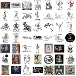 62pcs Ancient Greek Mosaic Canvas Stickers Funny Horrible Graffiti Decals Laptop Luggage Skateboard Motorcycle Scrapbook (ONLINE ORDER ONLY)