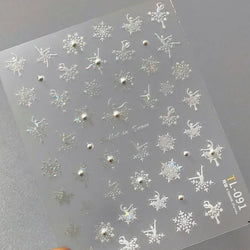 Snowman Apple Stars Gift Bell Snowflake Christmas Tree 3D Jelly Self Adhesive Nail Art Stickers Santa Claus Xmas Manicure Decals (ONLINE ORDER ONLY)