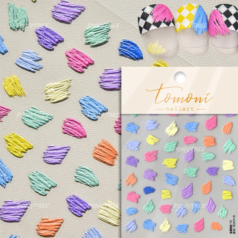 Graffiti Line Love Heart Cool Personal Hollow Out English Letter Y2k Self Adhesive Nail Art Decorations Sticker Manicure Decals (ONLINE ORDER ONLY)