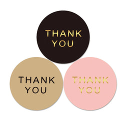 500pcs/roll Round Brown labels Thank You Kraft Stickers 1 inch Wedding Pretty Gift Envelope Sealing Label Stickers Stationery (ONLINE ORDER ONLY)