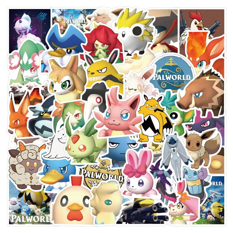 55pcs Palworld Game Stickers for Laptop, Phone, Suitcase, Water Bottle, Stationery, Refrigerator (ONLINE ORDER ONLY)