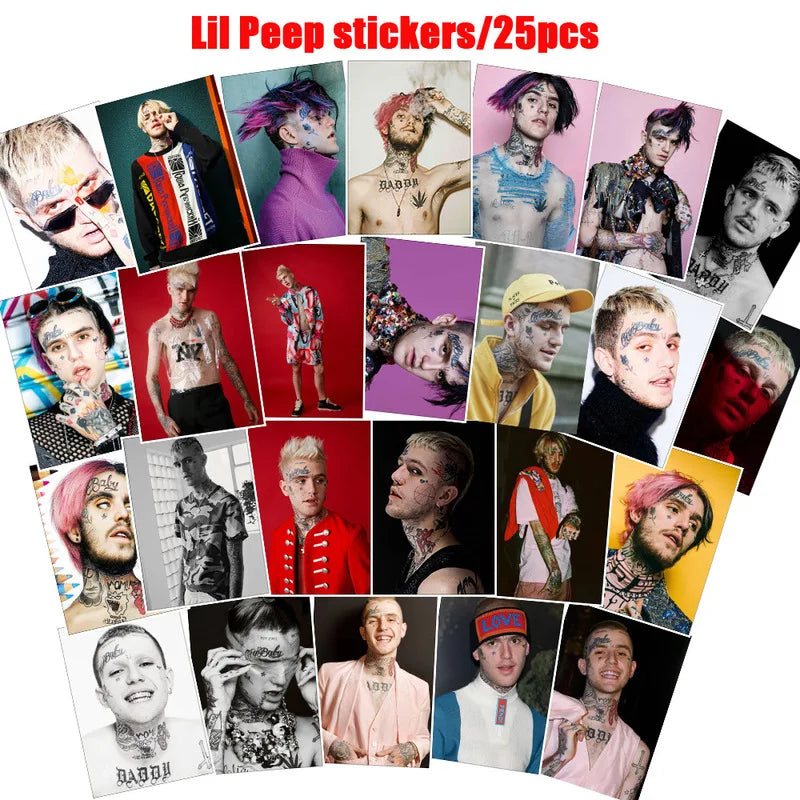 10/50pcs singer LIL PEEP Sticker graffiti stickers for DIY Suitcase Laptop skateboard Guitar and other Waterproof stickers (Online Order Only)