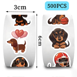 500pcs Stickers for Children Kids Rolling Animal Roll Dog Stickers Small Packaging Pack Stickers Photocard Decor Lables (ONLINE ORDER ONLY)
