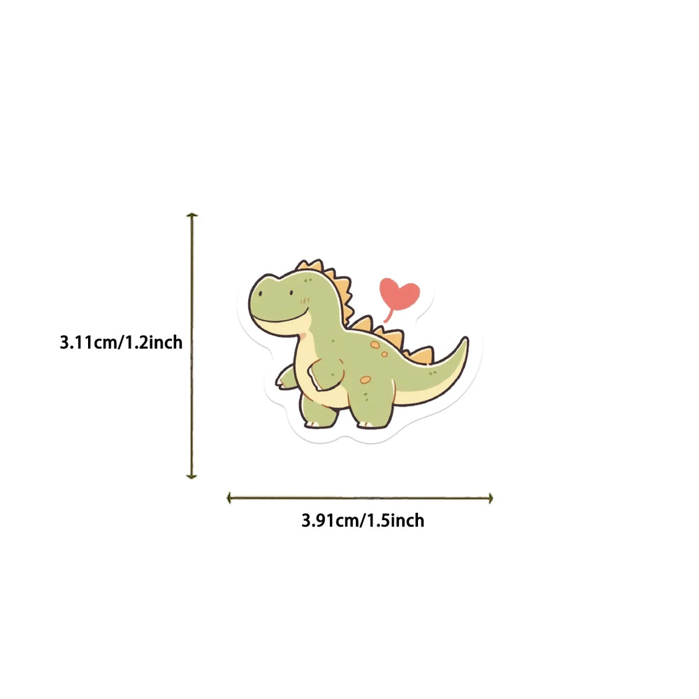 100PCS Cartoon Small Dinosaur PVC Sticker Aesthetic Children's Decoration Scrapbooking Stationery School Supplies for Kids﻿ (ONLINE ORDER ONLY)
