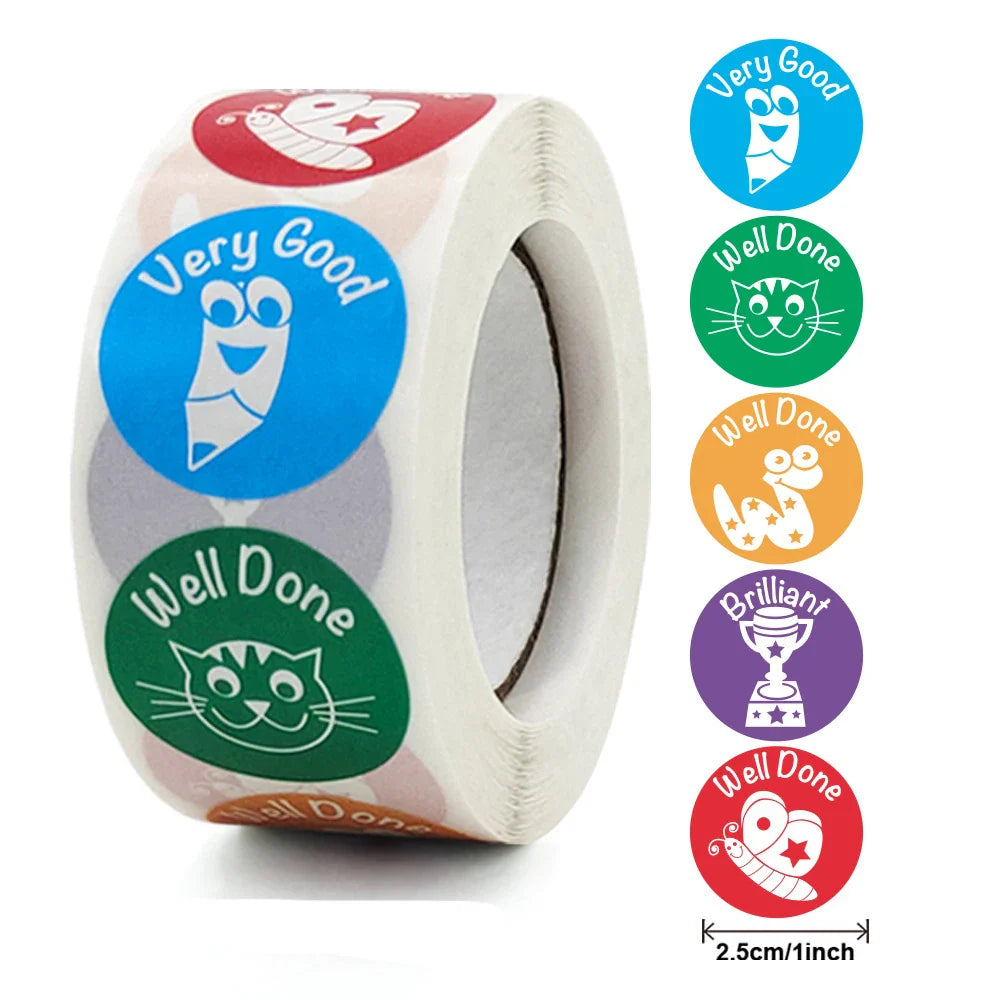 100-500pcs Stickers for Kids Cute Animal Children Reward Stickers Teacher Supplie for Classroom Potty Training Motivational (Online Order Only)