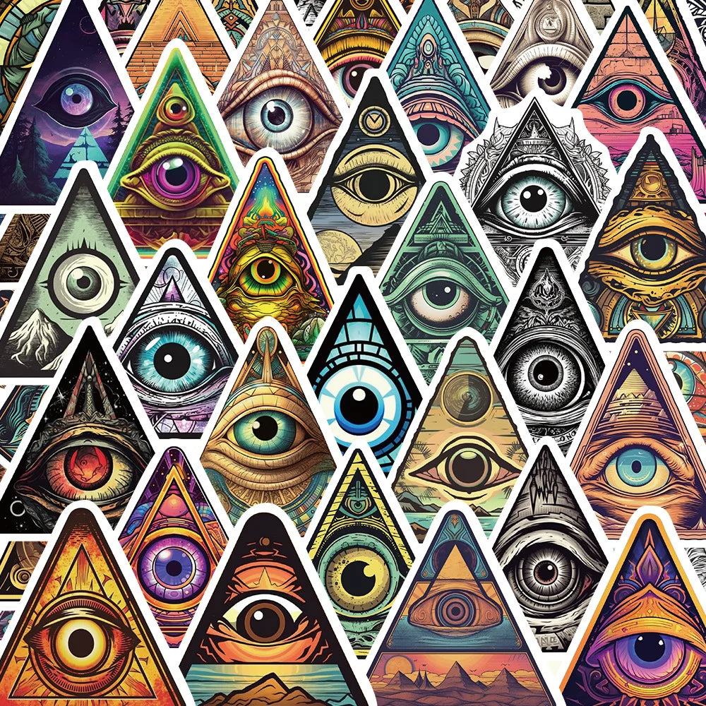 10/30/50PCS Horror Eye of God Stickers Cartoon Decals Cool Graffiti Toys Bike Suitcase Motorcycle Fridge Helmet Car Sticker Gift (Online Order Only)