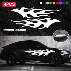 4pcs Fashion for Car Sticker Flame Flame Car Body Sticker Striped Door Decal Waterproof Decorative Waterproof Vinyl Decals (ONLINE ORDER ONLY)