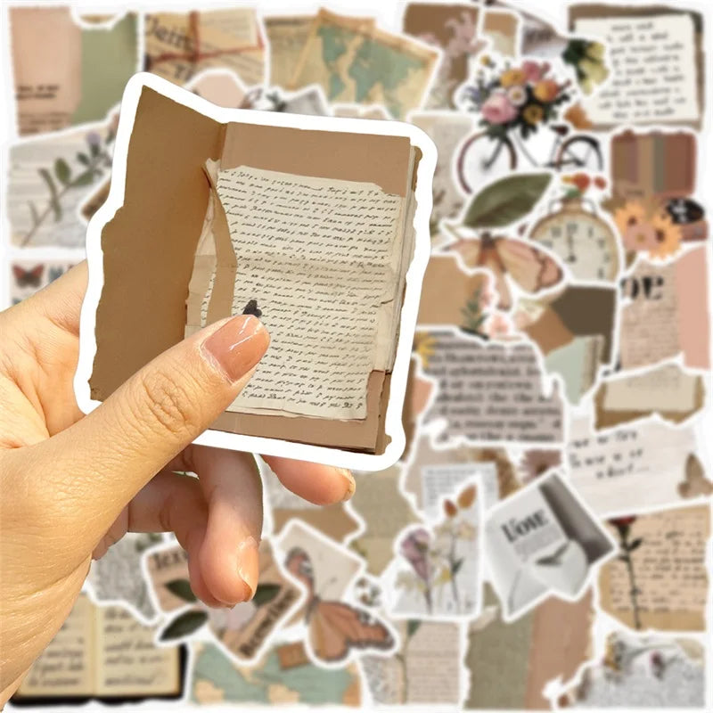 10/30/50PCS Copy Fragments PVC Sticker Aesthetic Children's Korean Stationery School Supplies Decoration Scrapbooking for Kids (ONLINE ORDER ONLY)