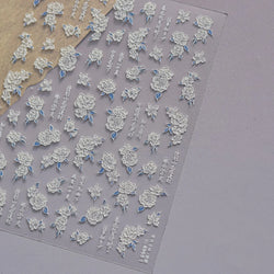 Camellia Tea After Rain Fragrant Flower Paint in Gold White Antique Chinese Characters Adhesive Nail Art Stickers Manicure Decal (ONLINE ORDER ONLY)