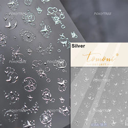 Butterfly Peach Blossom Flowers Lantern Star Tassel Pendant Gold Hot Stamping Self Adhesive Nail Art Stickers Manicure Decals (ONLINE ORDER ONLY)
