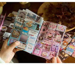 20 Sheets Japanese Retro Dessert Cut Film Sticker Book Y2K Sticker Journal Handbook Scrapbooking Kawaii Decoration Sticker Gift (ONLINE ORDER ONLY)