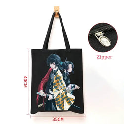 Demon Slayer Canvas Bag: Nezuko & Tanjiro Zipper Tote (ONLINE ORDER ONLY)