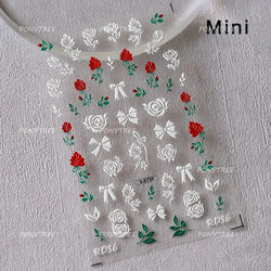 Peach Blossom Flower Yellow Rabbit Bunny Love Heart Delicate Totem 5D Self Adhesive Nail Art Stickers Rhinestone Manicure Decals (ONLINE ORDER ONLY)