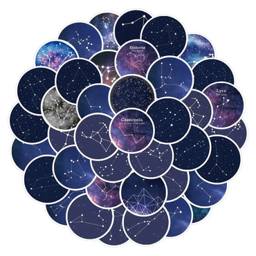 10/60Pcs Twelve Constellations Graffiti Stickers Laptop Computer Phone Luggage Guitar Waterproof Graffiti Bicycle Vinyl Sticker (ONLINE ORDER ONLY)