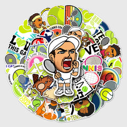 Tennis Cartoon Stickers for Phone Laptop Luggage Skateboard Kids Gift (ONLINE ORDER ONLY)