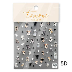 Dyeing Apple Cherry Fruit Dog Puppy Bowknot Colorful Cartoon Graffiti Reliefs Adhesive Nail Art Stickers Flowers Manicure Decals (ONLINE ORDER ONLY)