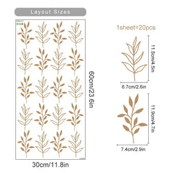 Boho Green Leaves Watercolor Wall Stickers Nursery Kids Room Removable Decals (Online Order Only)