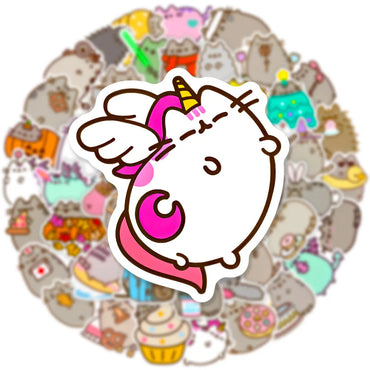 10/30/50PCS Kawaii Chunky Cat Stickers Cute Cartoon Decals Decorative DIY Phone Stationery Scrapbook Guitar Bike Kids Sticker (ONLINE ORDER ONLY)
