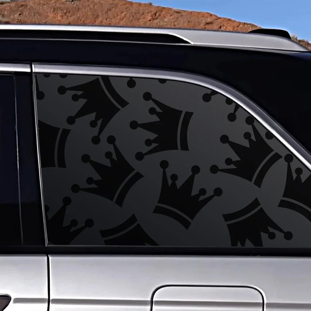 Fashion Crown Car Sticker for Triangular Window Decoration Universal All Vehicles External Accessories Waterproof Vinyl Decals (ONLINE ORDER ONLY)