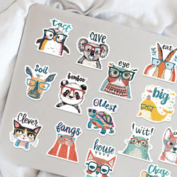 50PCS Cute Cartoon Animal Interjections Stickers DIY Phone Guitar Laptop Notebook Suitcase Cup Waterproof Sticker Kids Toy (ONLINE ORDER ONLY)