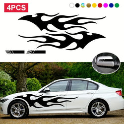 4pcs Fashion for Car Sticker Flame Flame Car Body Sticker Striped Door Decal Waterproof Decorative Waterproof Vinyl Decals (ONLINE ORDER ONLY)