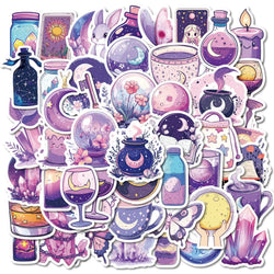Purple Moon Cartoon Stickers for Guitar, Laptop, Car, Scrapbooking (Online Order Only)