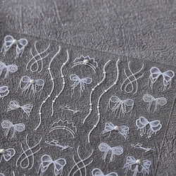 White Pearl Various Bowknot Line Tassel Tender Ribbon Arc Charming Self Adhesive Nail Art Decorations Stickers Manicure Decals (ONLINE ORDER ONLY)