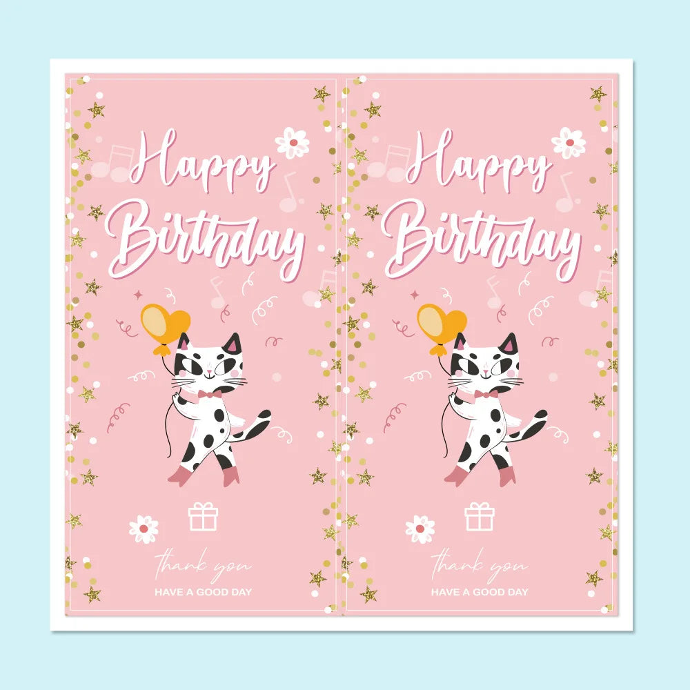 50pcs Happy Birthday Stickers Packaging Sealing Label DIY Gift Decoration Self-adhestive Handmade Stationery Sticker (ONLINE ORDER ONLY)