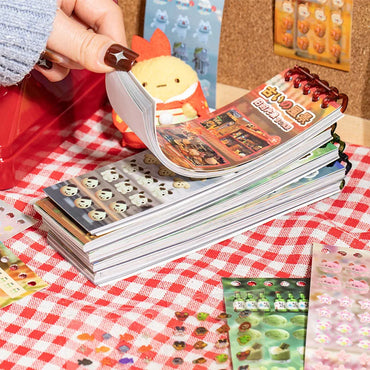32pages/book Time Letter Series Cut film Sticker Vintage Cute Journal Collage Material Handbook DIY Decoration Stickers (Online Order Only)