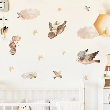 Nordic Boho Watercolor Animal Wall Stickers for Kids Nursery Decor (Online Order Only)