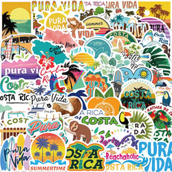 Costa Rica Pura Vida Graffiti Stickers for Guitar Laptop Phone Motorcycle Skateboard Helmet Car (Online Order Only)