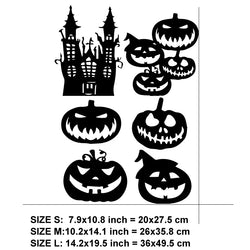 6pcs Halloween Decorative Stickers Castle Pumpkin Lantern Ghost Skull Waterproof  High Quality decal for  car ,window Stickers (ONLINE ORDER ONLY)
