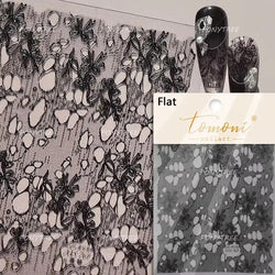 Dreamy Lace Rose Flower Fabric Art Tender Gauze Gird Pearl Pendant Irregular Pattern Nail Art Stickers Decoration Manicure Decal (ONLINE ORDER ONLY)