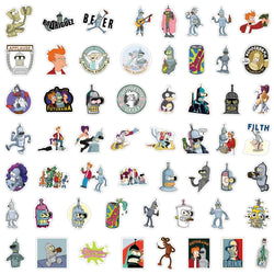 55pcs Futurama Stickers for Laptop, Phone, Scooter, Notebook, Fridge, Water Bottle (ONLINE ORDER ONLY)