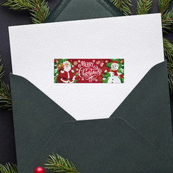 120pcs/roll Merry Christmas Stickers Rectangle Holiday Decorative Labels Decals Christmas for Business Package Gift Wrapping (ONLINE ORDER ONLY)